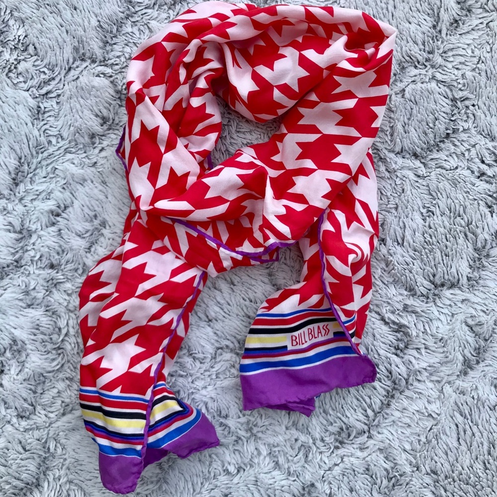 1970’s/80’s Bill Blass Silk Houndstooth Scarf